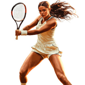 Female Tennis Athlete Vinyl Car Decal Sticker – Waterproof & UV-Resistant 8"