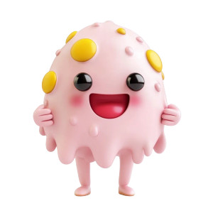 Pink Cartoon Blob Vinyl Car Decal Sticker – Waterproof & UV-Resistant 8"