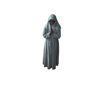 Praying Nun Pentagram Vinyl Car Decal Sticker – Waterproof & UV-Resistant 8"