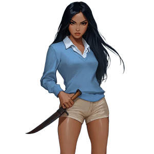 Chinese Female Warrior Vinyl Car Decal Sticker – Waterproof & UV-Resistant 8"