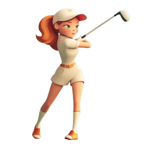 Young Golf Woman Vinyl Car Decal Sticker – Waterproof & UV-Resistant 8"