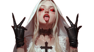 Cyberpunk Rave Nun Vinyl Car Decal Sticker – Waterproof & UV-Resistant 8" Cyberpunk Rave Nun Vinyl Car Decal Sticker – Waterproof & UV-Resistant 8"