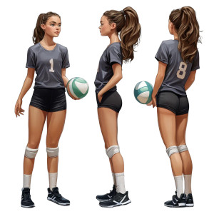 Volleyball Girl Character Vinyl Car Decal Sticker – Waterproof & UV-Resistant 8"