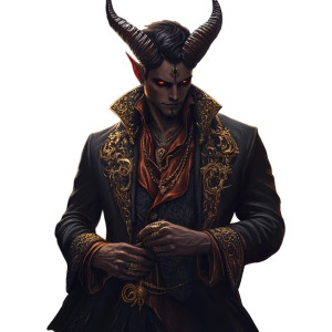 Infernal Gentleman Tiefling Vinyl Car Decal Sticker – Waterproof & UV-Resistant 8"