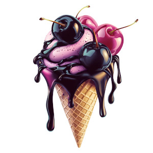 Black Cherry Ice Cream Vinyl Car Decal Sticker – Waterproof & UV-Resistant 8"