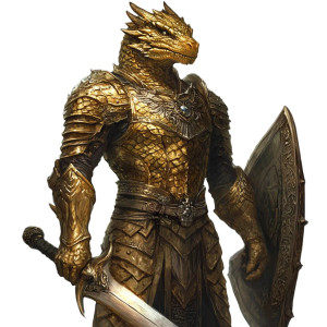 Golden Dragonborn Warrior V4 Vinyl Car Decal Sticker – Waterproof & UV-Resistant 8"