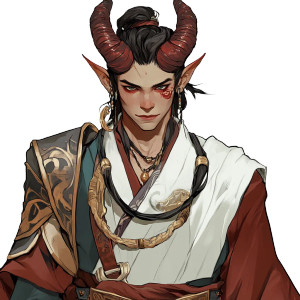 Tiefling Warrior Monk Vinyl Car Decal Sticker – Waterproof & UV-Resistant 8"