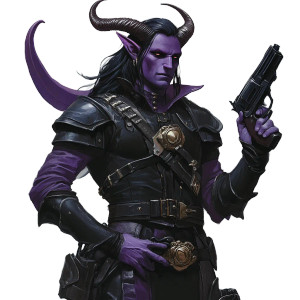 Tiefling Gunslinger Vinyl Car Decal Sticker – Waterproof & UV-Resistant 8"