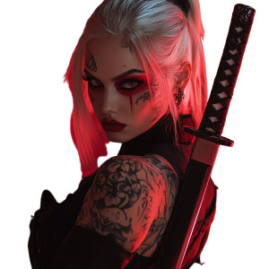 Fierce Tattooed Warrior Vinyl Car Decal Sticker – Waterproof & UV-Resistant 8"