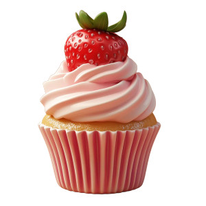 Strawberry Cupcake Logo Vinyl Car Decal Sticker – Waterproof & UV-Resistant 8"