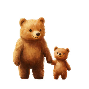 Bears Holding Hands Vinyl Car Decal Sticker – Waterproof & UV-Resistant 8"