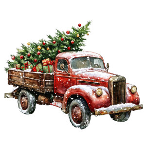 Vintage Christmas Truck Vinyl Car Decal Sticker – Waterproof & UV-Resistant 8" Vintage Christmas Truck Vinyl Car Decal Sticker – Waterproof & UV-Resistant 8"