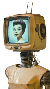 Vintage Tv-Head Robot Vinyl Car Decal Sticker – Waterproof & UV-Resistant 8"