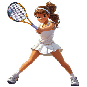 Girl Playing Tennis V4 Vinyl Car Decal Sticker – Waterproof & UV-Resistant 8"