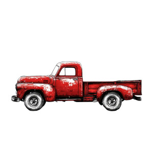 Vintage Christmas Truck V2 Vinyl Car Decal Sticker – Waterproof & UV-Resistant 8"