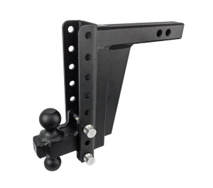 Heavy-Duty Trailer Hitch Ball Mount for 2-1/2 Inch Receivers | 36000lb Capacity, Adjustable 12 Inch Drop/Rise, Dual Hitch Ball - 2 Inch & 2-5/16 Inch, Lockable, Steel, Black Powder Coated Heavy-Duty Trailer Hitch Ball Mount for 2-1/2 Inch Receivers | 36000lb Capacity, Adjustable 12 Inch Drop/Rise, Dual Hitch Ball - 2 Inch & 2-5/16 Inch, Lockable, Steel, Black Powder Coated
