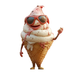 Ice Cream Character V7 Vinyl Car Decal Sticker – Waterproof & UV-Resistant 8"