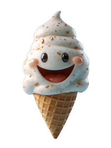 Smiling Ice-Cream Cone Vinyl Car Decal Sticker – Waterproof & UV-Resistant 8"