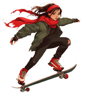 Skating Teen Girl V2 Vinyl Car Decal Sticker – Waterproof & UV-Resistant 8" Skating Teen Girl V2 Vinyl Car Decal Sticker – Waterproof & UV-Resistant 8"
