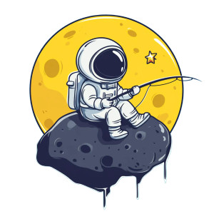 Moon Fishing Astronaut Vinyl Car Decal Sticker – Waterproof & UV-Resistant 8" Moon Fishing Astronaut Vinyl Car Decal Sticker – Waterproof & UV-Resistant 8"