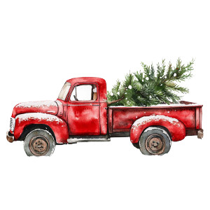 Old Red Pickup Vinyl Car Decal Sticker – Waterproof & UV-Resistant 8"