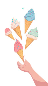 Juggling Ice Cream Vinyl Car Decal Sticker – Waterproof & UV-Resistant 8"