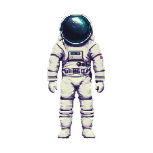 Pixel Art Astronaut V3 Vinyl Car Decal Sticker – Waterproof & UV-Resistant 8"