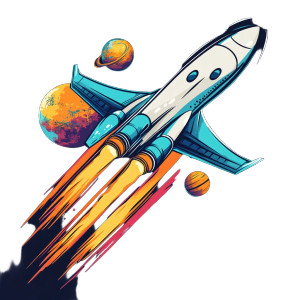 Rocket Airplane Space Vinyl Car Decal Sticker – Waterproof & UV-Resistant 8"