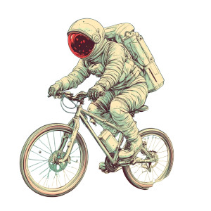 Astronaut Bike Ride Vinyl Car Decal Sticker – Waterproof & UV-Resistant 8"