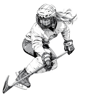 Manga Ice Hockey Heroine Vinyl Car Decal Sticker – Waterproof & UV-Resistant 8"