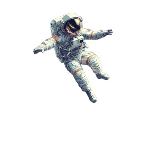 Floating Astronaut V7 Vinyl Car Decal Sticker – Waterproof & UV-Resistant 8"