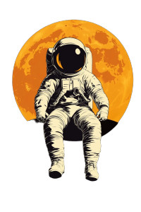 Cartoon Astronaut V2 Vinyl Car Decal Sticker – Waterproof & UV-Resistant 8"