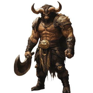 Fantasy Minotaur Bodyguard Vinyl Car Decal Sticker – Waterproof & UV-Resistant 8"