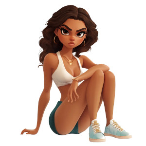 Annoyed Cartoon Swimmer Vinyl Car Decal Sticker – Waterproof & UV-Resistant 8"