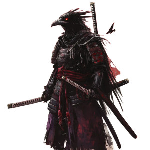 Undead Bird Samurai Vinyl Car Decal Sticker – Waterproof & UV-Resistant 8"