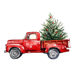 Red Christmas Truck Vinyl Car Decal Sticker – Waterproof & UV-Resistant 8" Red Christmas Truck Vinyl Car Decal Sticker – Waterproof & UV-Resistant 8"