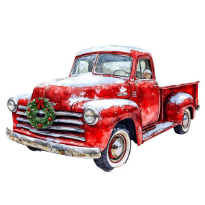 Vintage Christmas Truck V3 Vinyl Car Decal Sticker – Waterproof & UV-Resistant 8" Vintage Christmas Truck V3 Vinyl Car Decal Sticker – Waterproof & UV-Resistant 8"