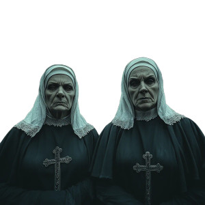 Evil Nuns Outside Vinyl Car Decal Sticker – Waterproof & UV-Resistant 8"