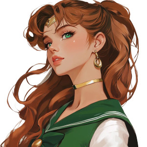 Sailor Jupiter Vibes Vinyl Car Decal Sticker – Waterproof & UV-Resistant 8"