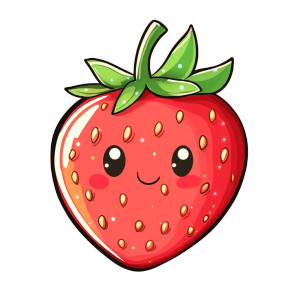 Sparkly Strawberry Vinyl Car Decal Sticker – Waterproof & UV-Resistant 8"