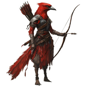 Red-Feathered Magpie Archer Vinyl Car Decal Sticker – Waterproof & UV-Resistant 8"