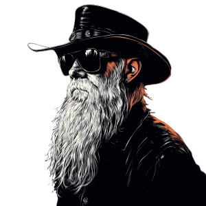 Billy Gibbons Comic Vinyl Car Decal Sticker – Waterproof & UV-Resistant 8"