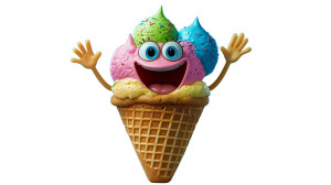 Cheerful Ice Cream Vinyl Car Decal Sticker – Waterproof & UV-Resistant 8"