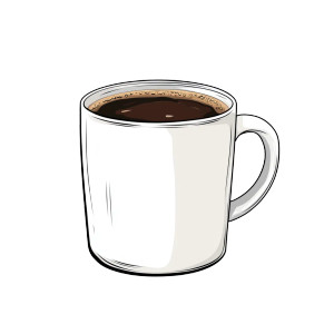 White Coffee Mug Vinyl Car Decal Sticker – Waterproof & UV-Resistant 8"