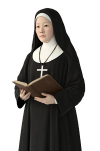 Korean Nun Portrait Vinyl Car Decal Sticker – Waterproof & UV-Resistant 8"