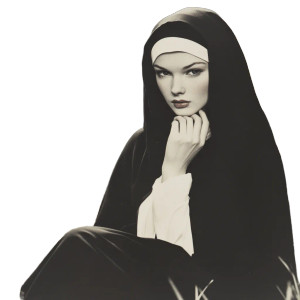1960S Nun Vinyl Car Decal Sticker – Waterproof & UV-Resistant 8"