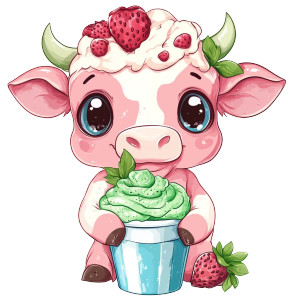 Kawaii Strawberry Cow Vinyl Car Decal Sticker – Waterproof & UV-Resistant 8" Kawaii Strawberry Cow Vinyl Car Decal Sticker – Waterproof & UV-Resistant 8"
