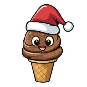 Santa Hat Ice Cream Vinyl Car Decal Sticker – Waterproof & UV-Resistant 8"