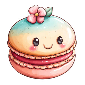 Kawaii Macaron Vinyl Car Decal Sticker – Waterproof & UV-Resistant 8"