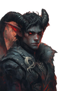 Tiefling Portrait V4 Vinyl Car Decal Sticker – Waterproof & UV-Resistant 8"